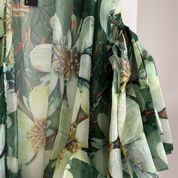 Floral Green Sheer Kimono - Picture 3 of 3